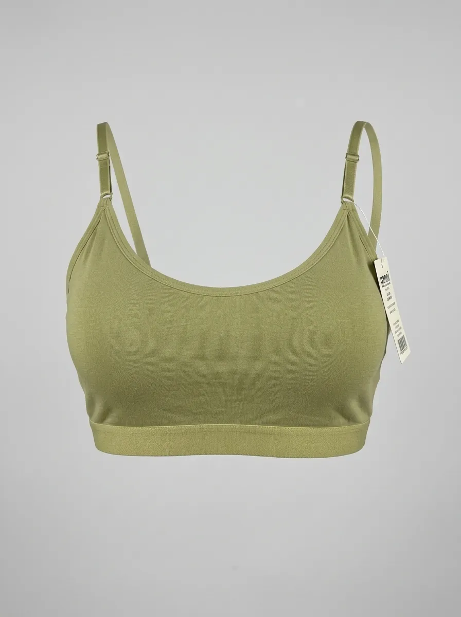 Brassière confort bretelles fines — vert olive