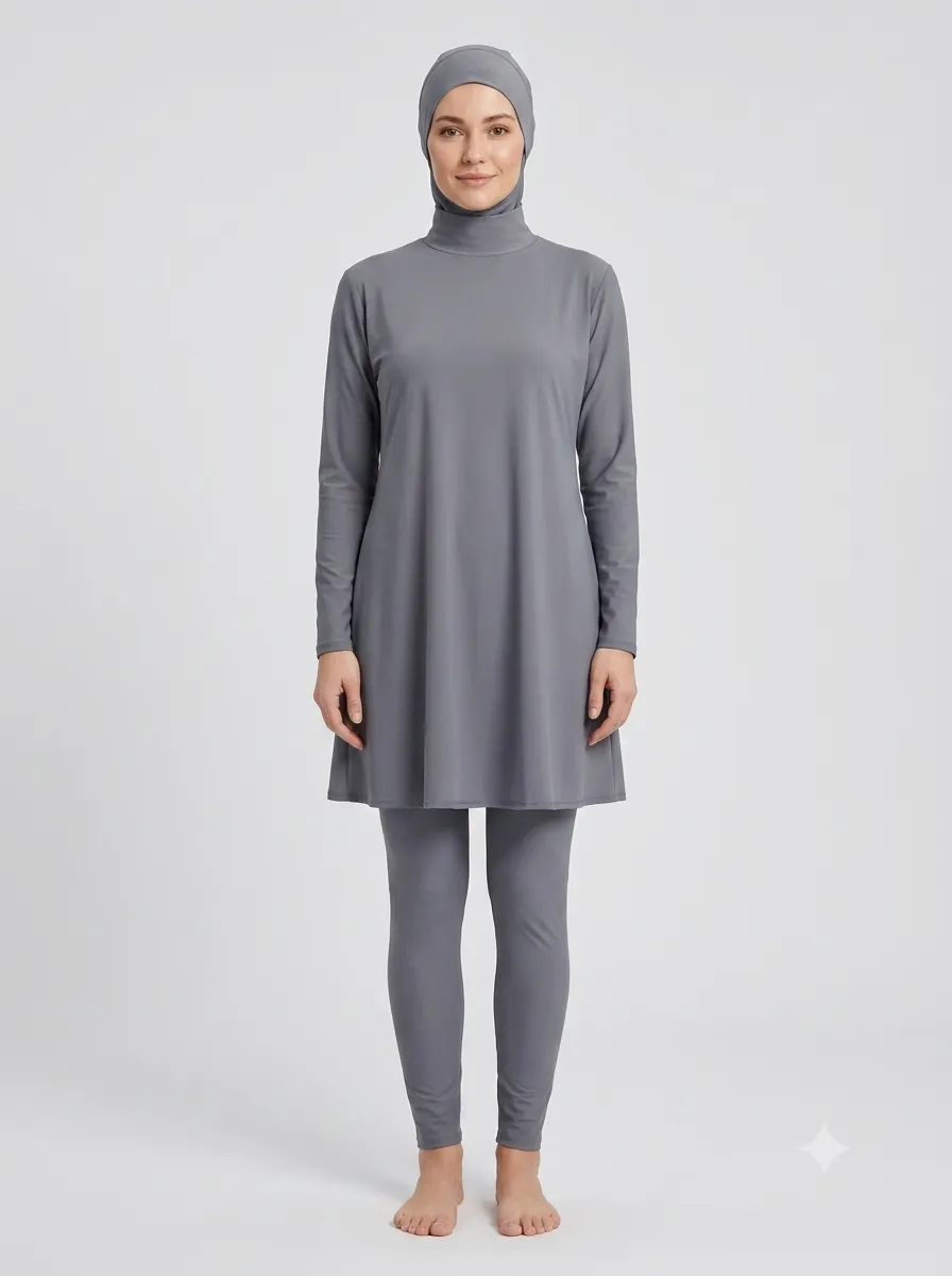 Burkini tunique + legging — gris