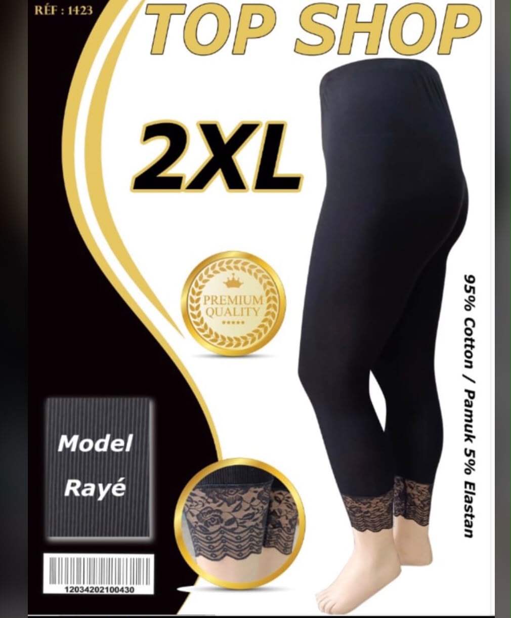 Legging capri dentelle — noir