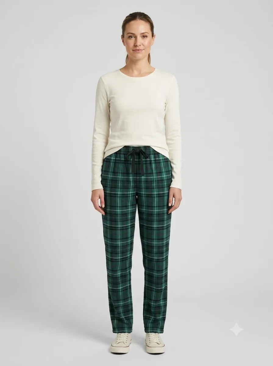 Pantalon de pyjama à carreaux — vert