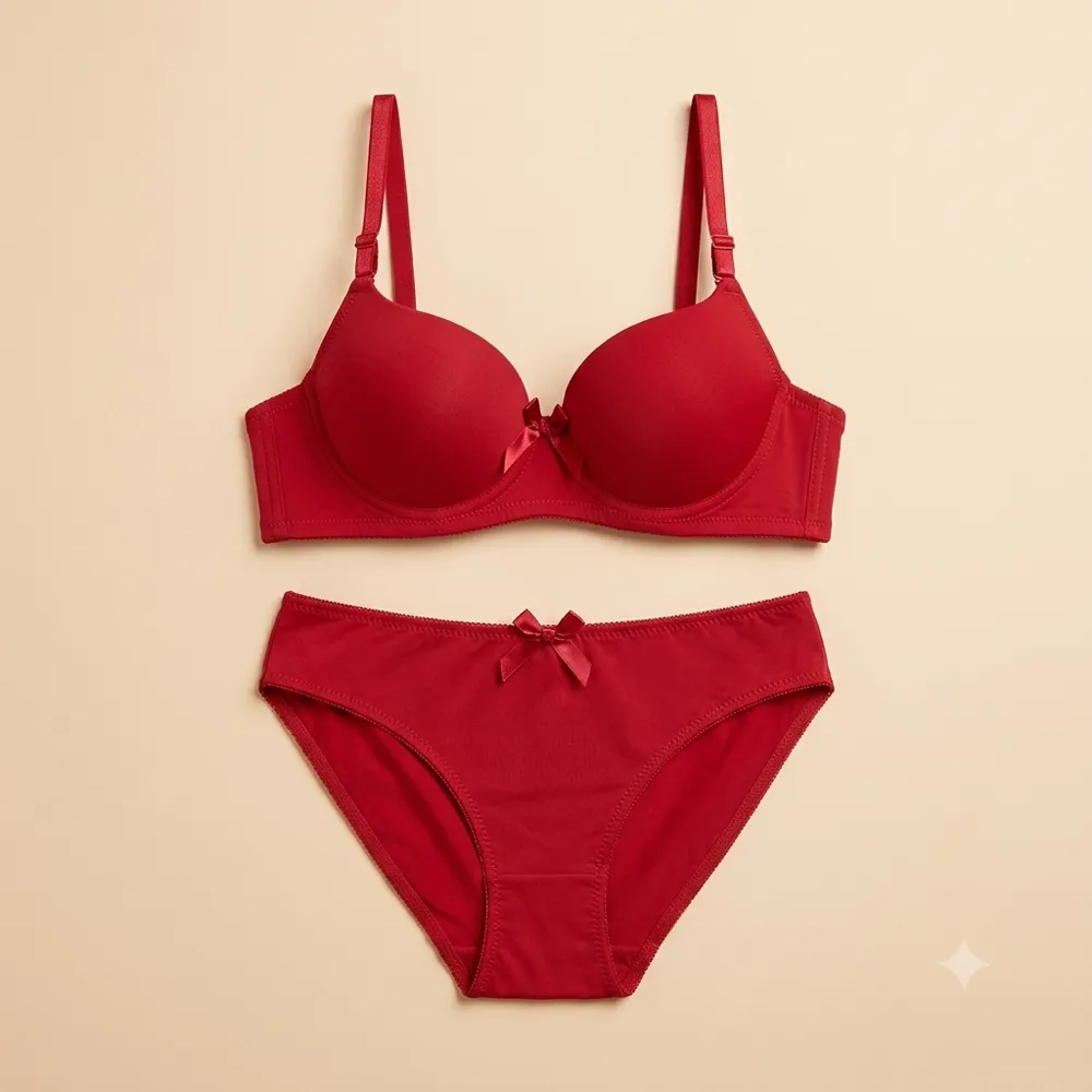 Ensemble lingerie soutien-gorge + culotte — rouge