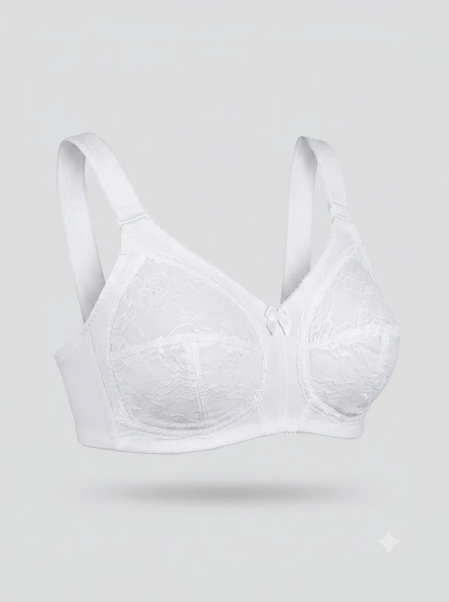 Soutien-gorge coton sans armatures grande taille — blanc